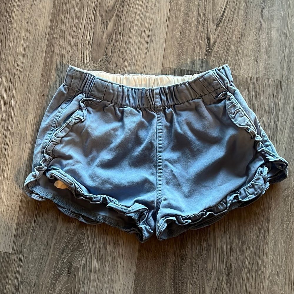 J.Crew Girls Ruffle Short, blue, Sz 7 - Picture 1 of 4